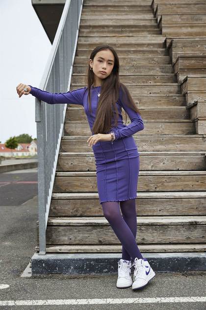 Hound pige kjole - fitted dress - violet